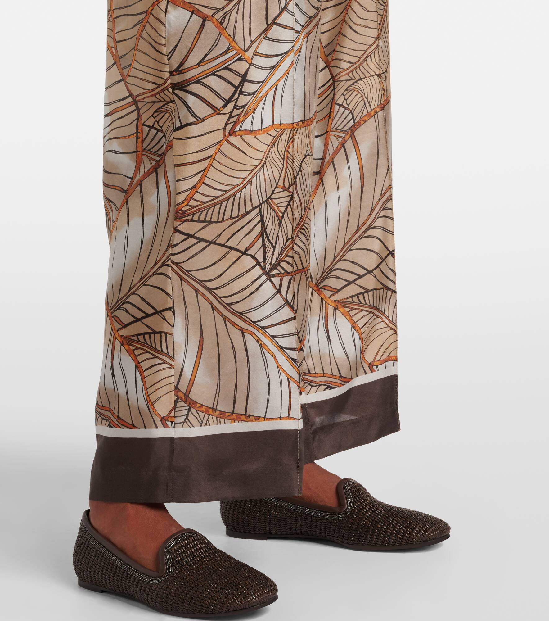 Printed silk wide-leg pants - 5