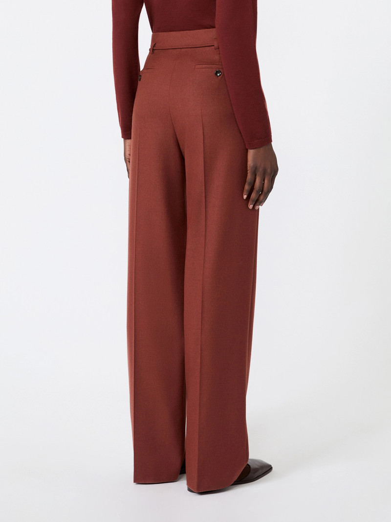 ALIBI Slim cashmere foule trousers - BRICK RED 4
