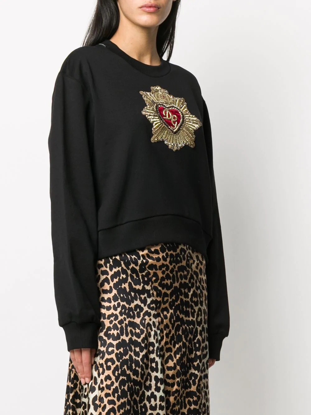 heart embellishment sweatshirt - 3