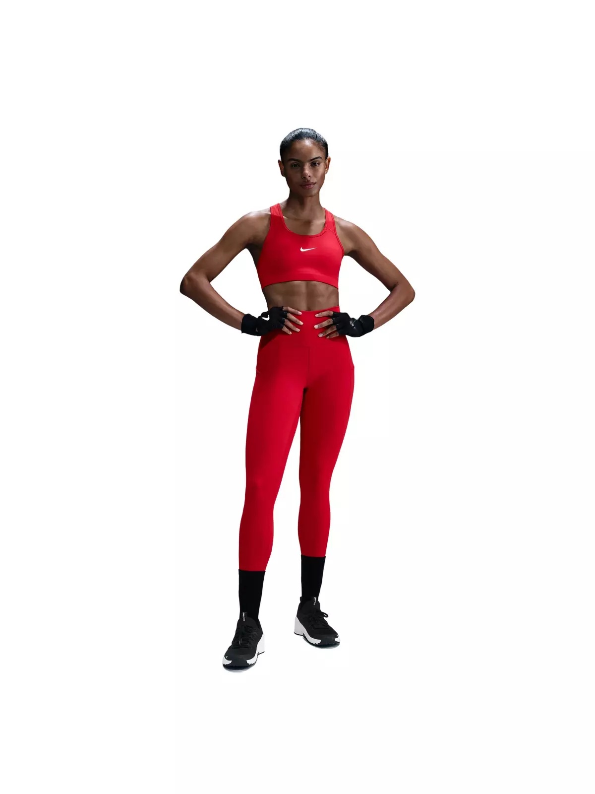 Women's One High-Waisted 7/8 Leggings with Pockets - Red - 3