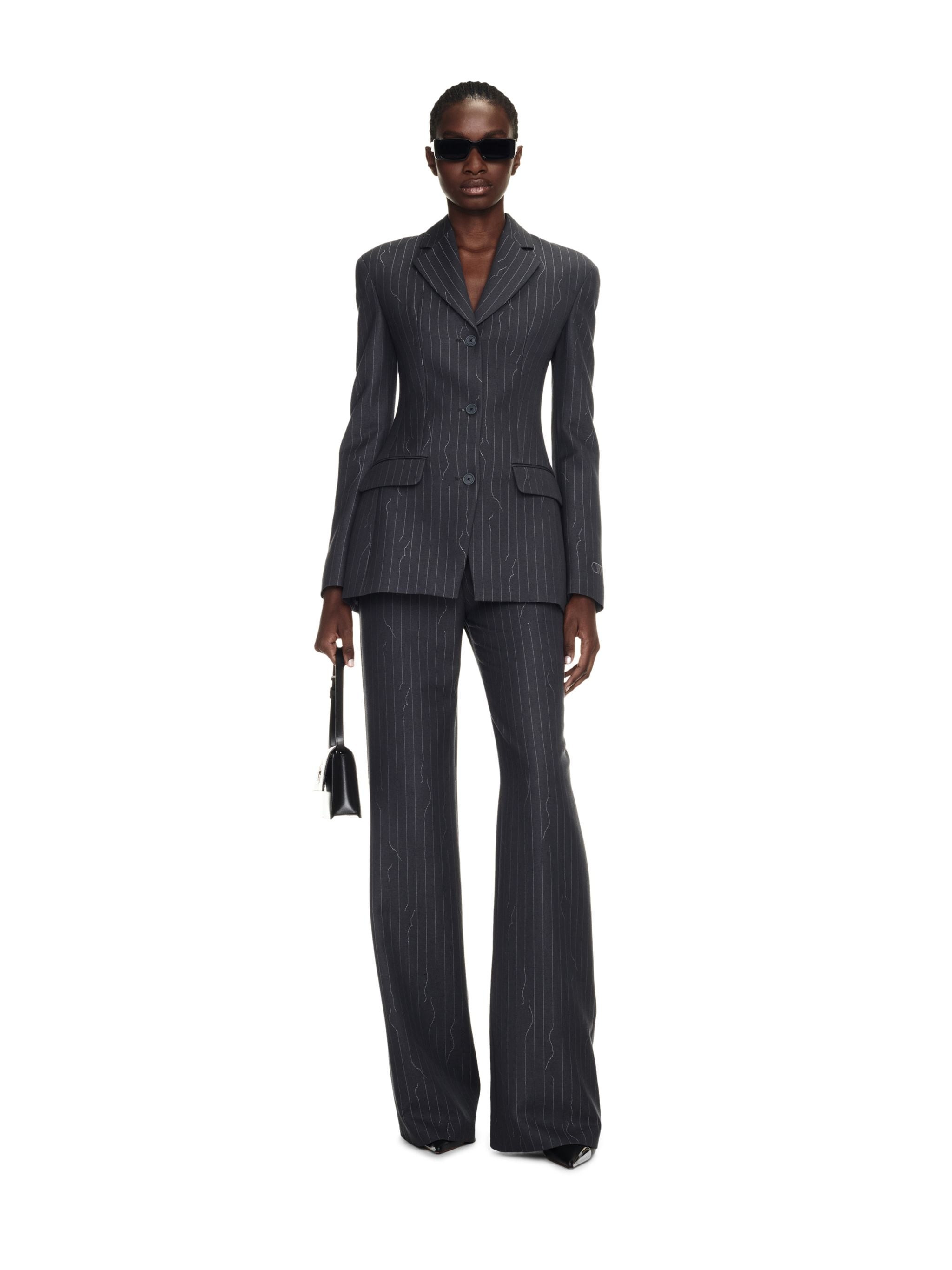 Pinstripe Wide Pant - 2