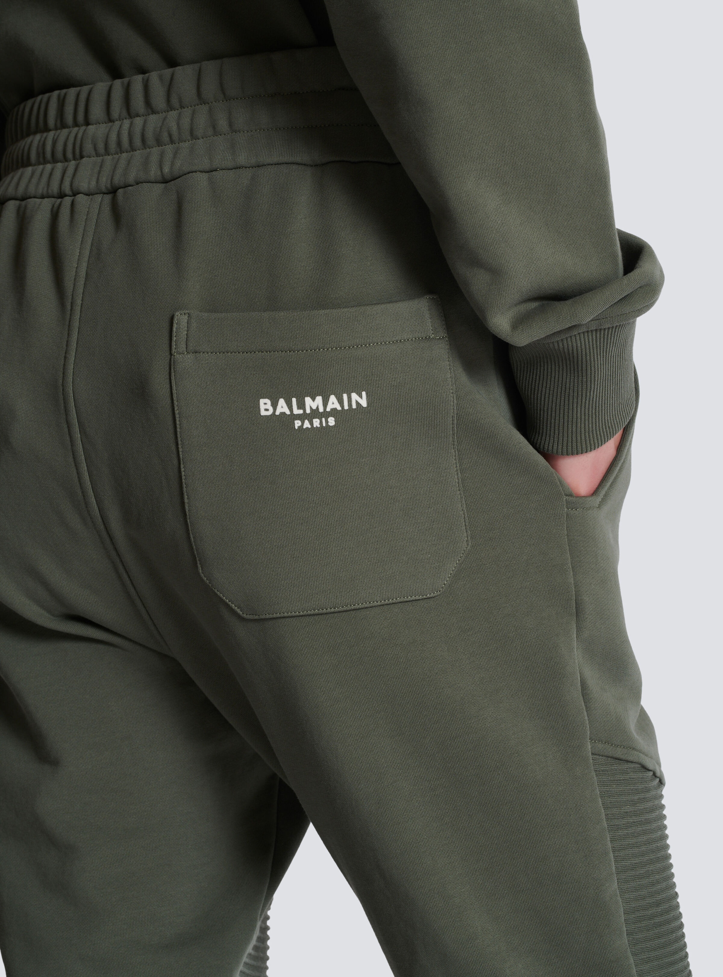 Flocked Balmain Paris joggers - 6