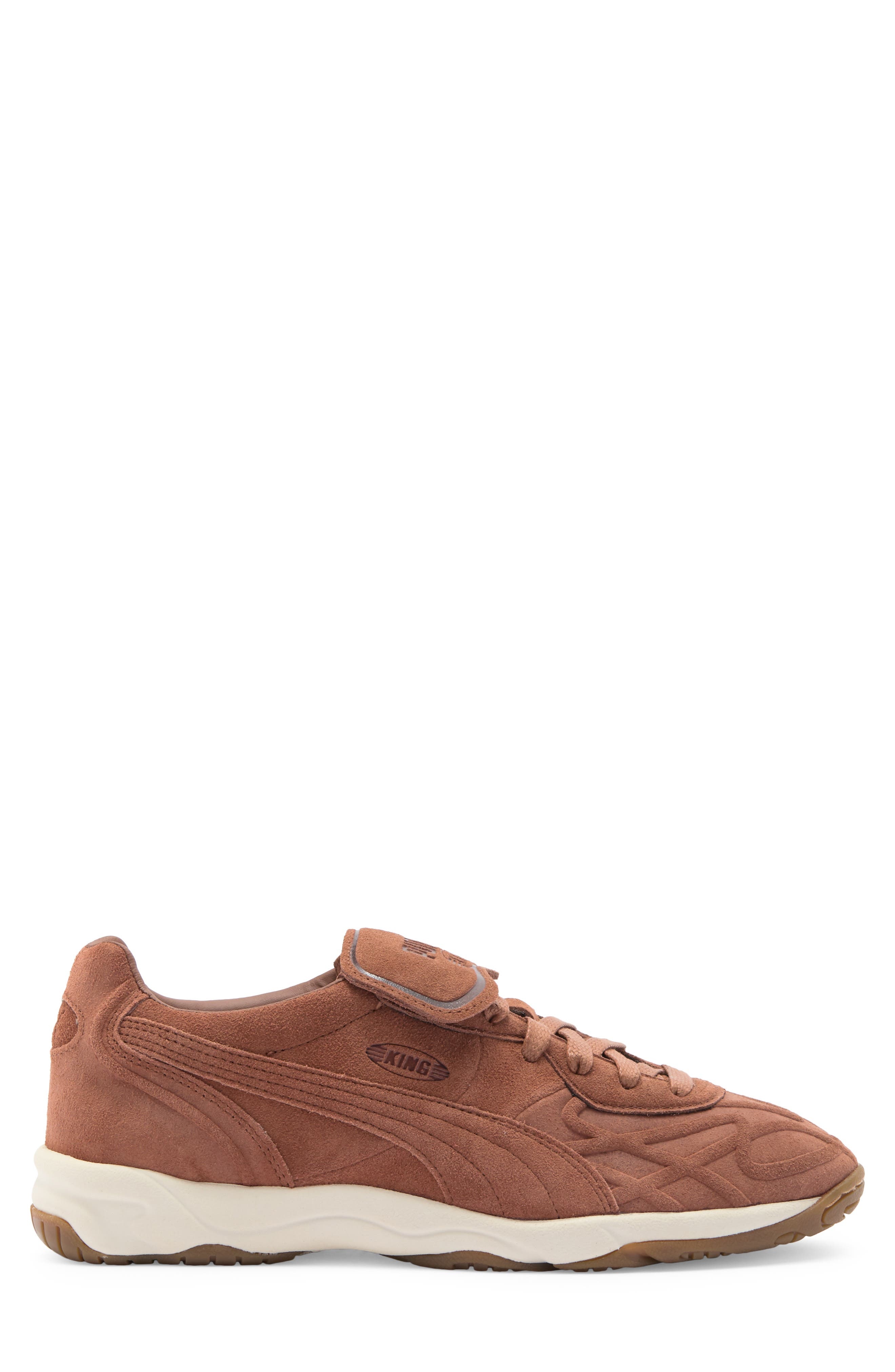 PUMA King Indoor Clean Soccer Sneaker in Brown Mushroom at Nordstrom - 3