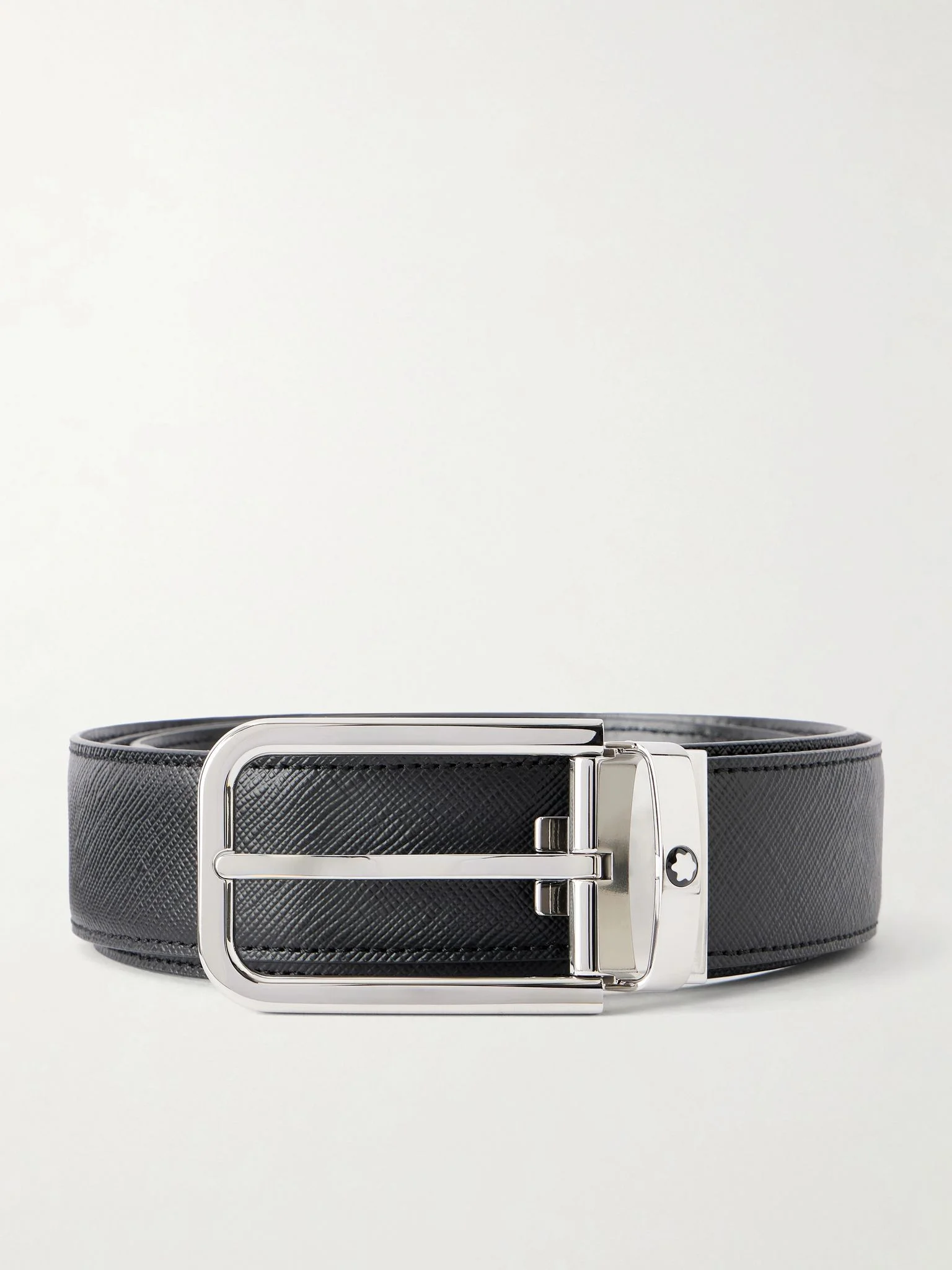 3.5cm Sartorial Leather Belt Black - 1