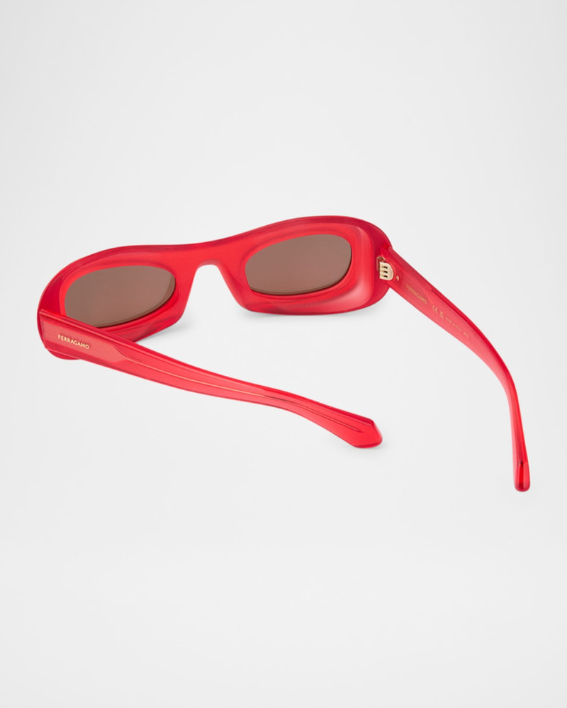 FERRAGAMO Men & apos;s 51mm Classic Logo Plastic Oval Sunglasses outlook