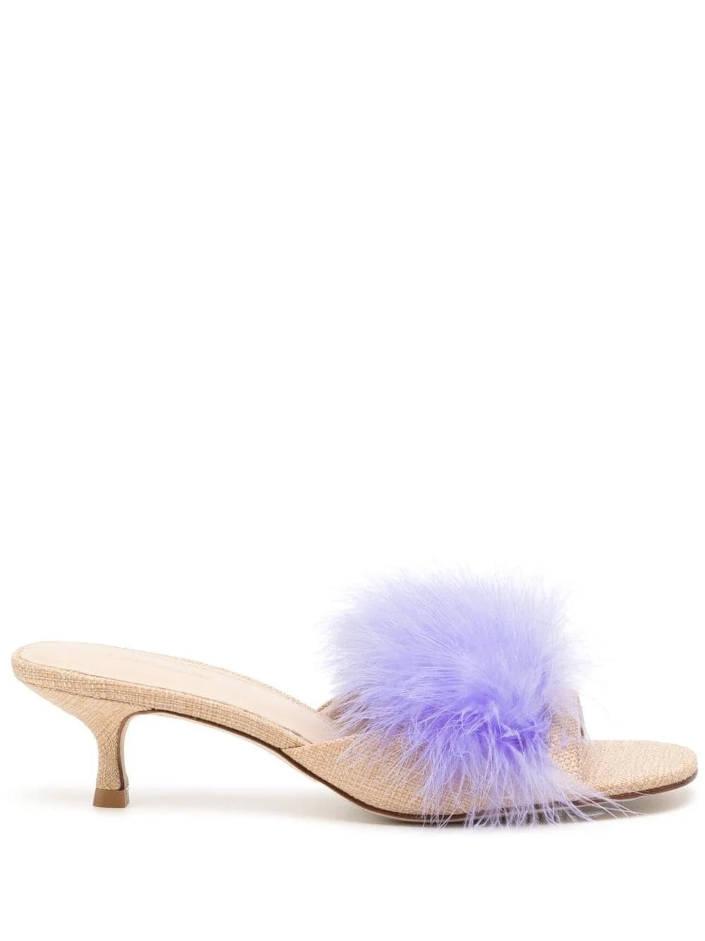 feather-detailing 60mm mules - 1