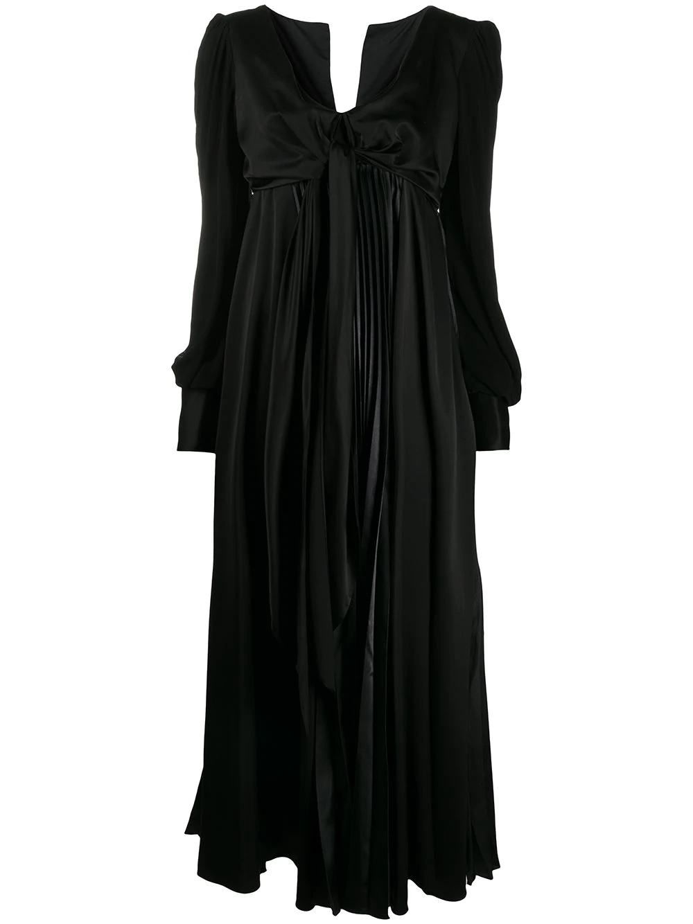 tie front satin evening dress - 1