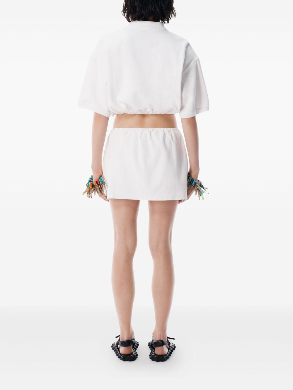 elasticated-waistband buttoned skirt - 3