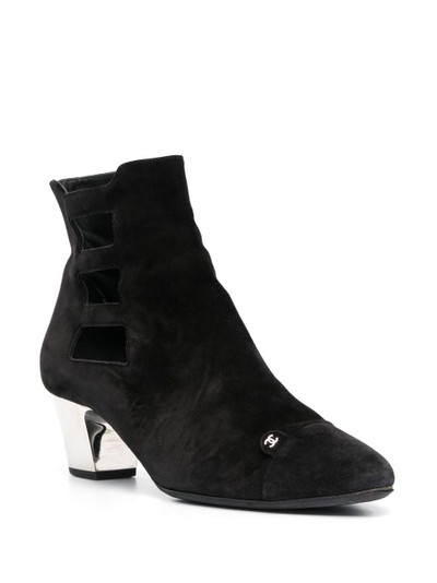 CHANEL 2010 CC suede ankle boots outlook