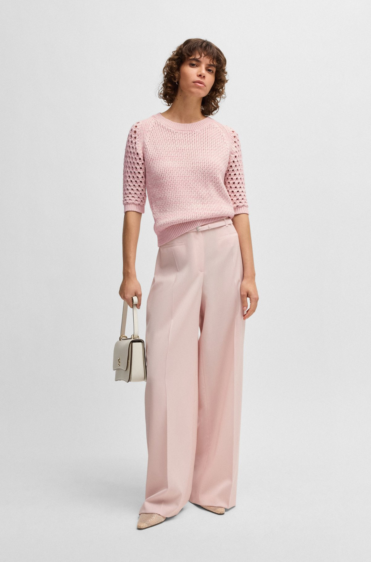 SWEATER WITH MIXED KNITS - 3
