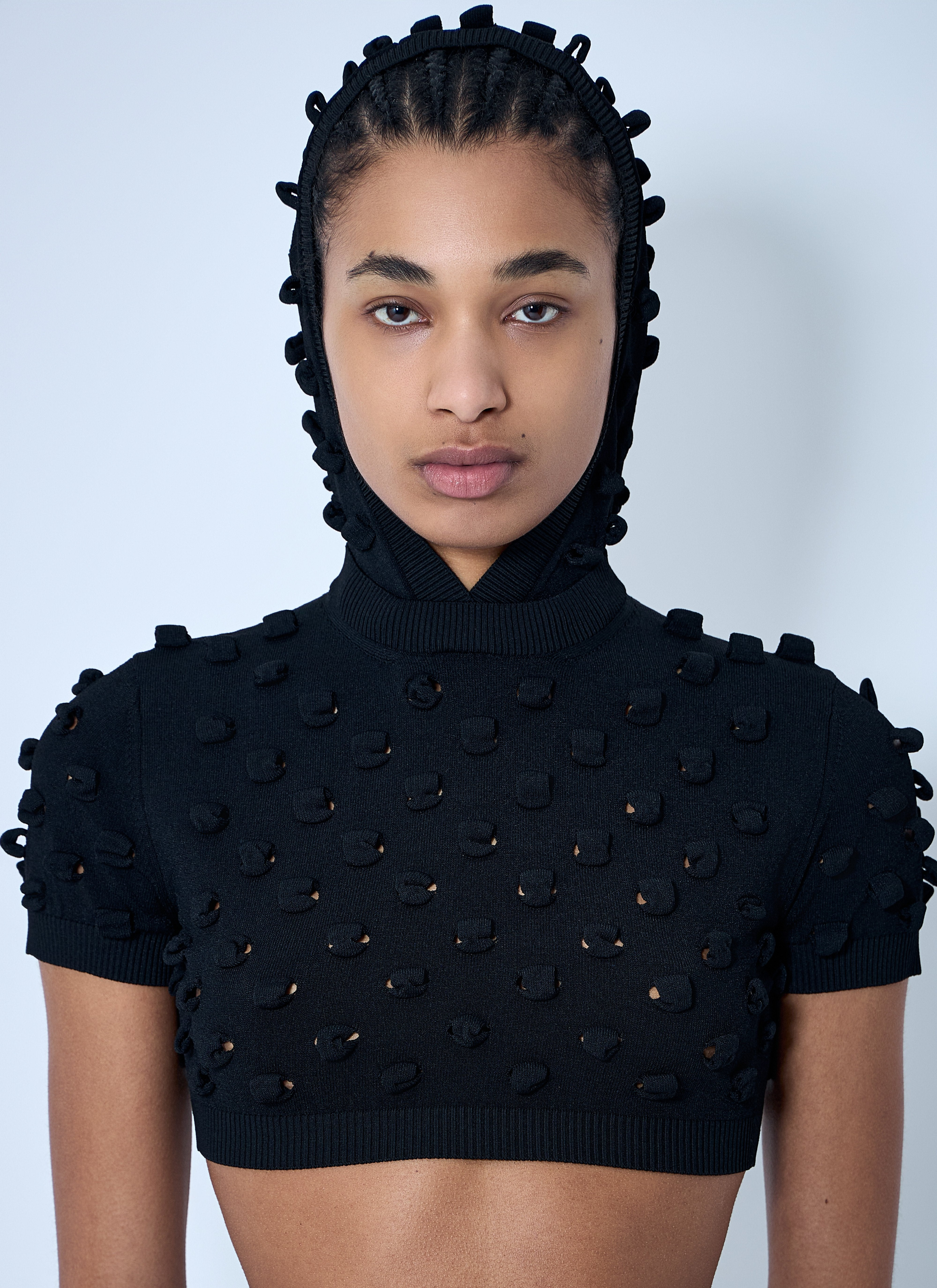 Sportmax Women Hooded Open-Knit Crop Top - 5