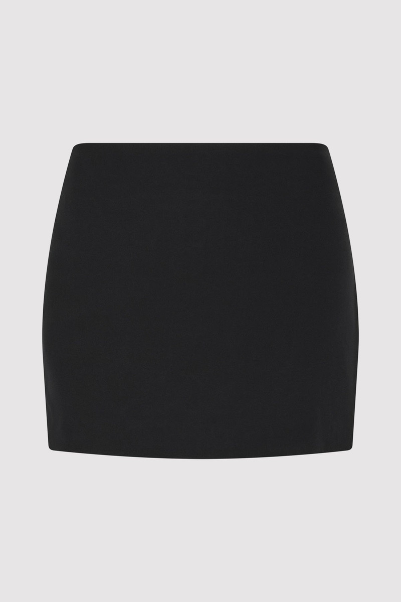 Silk Mini Skirt - Black 1