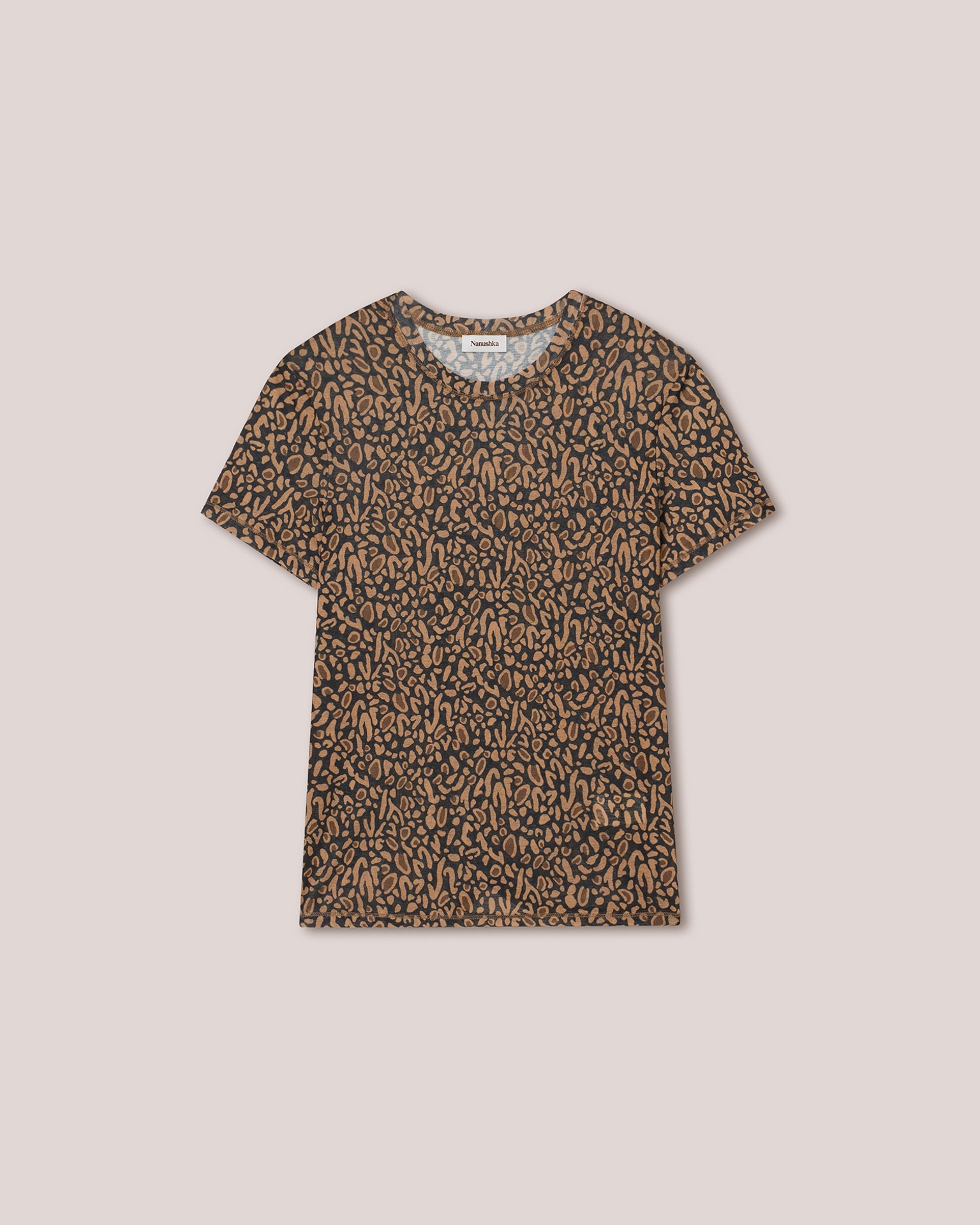 GUY - Mesh jersey T-shirt - Brown ocelot - 1