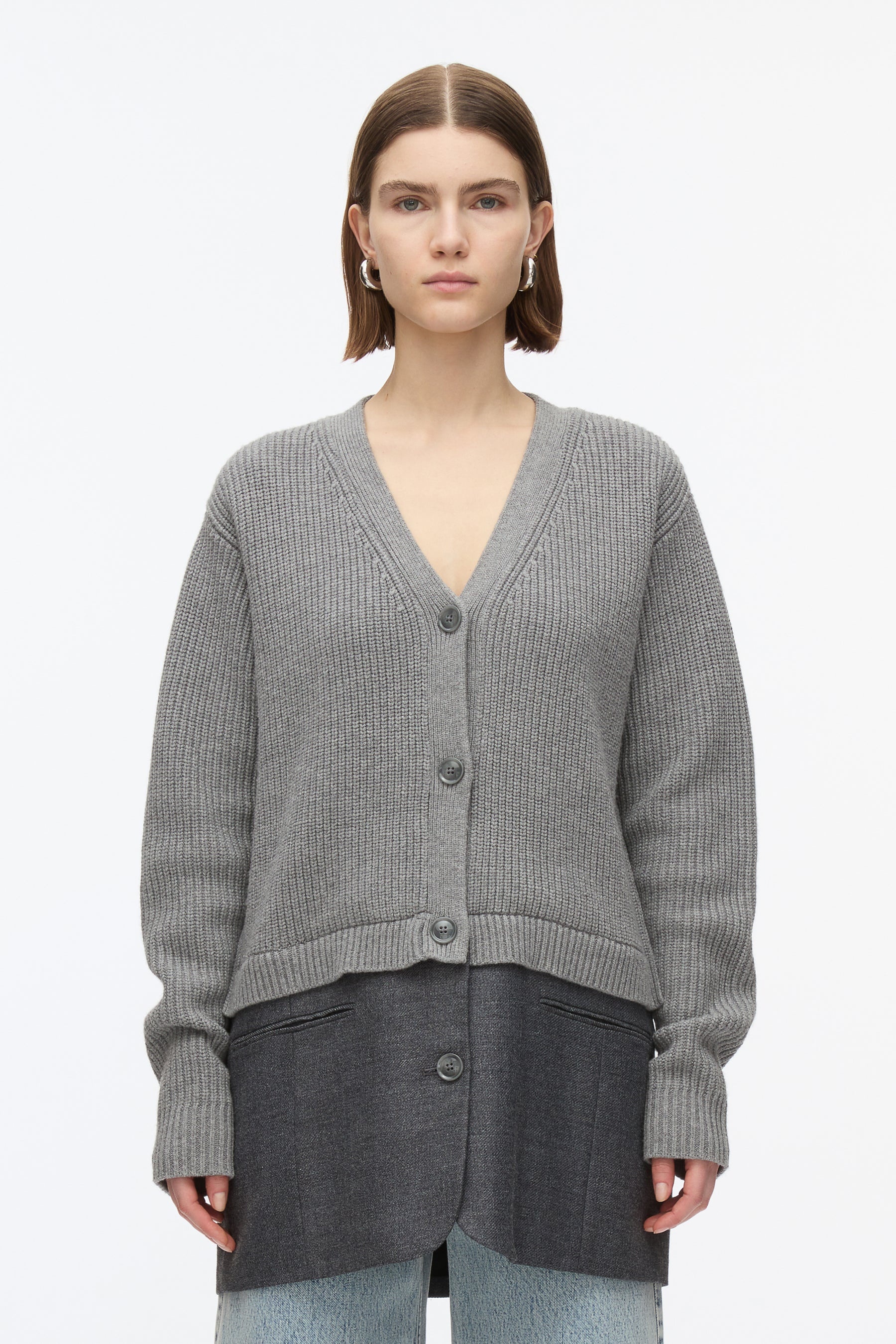 Hybrid Cardigan with Blazer Hem - 3