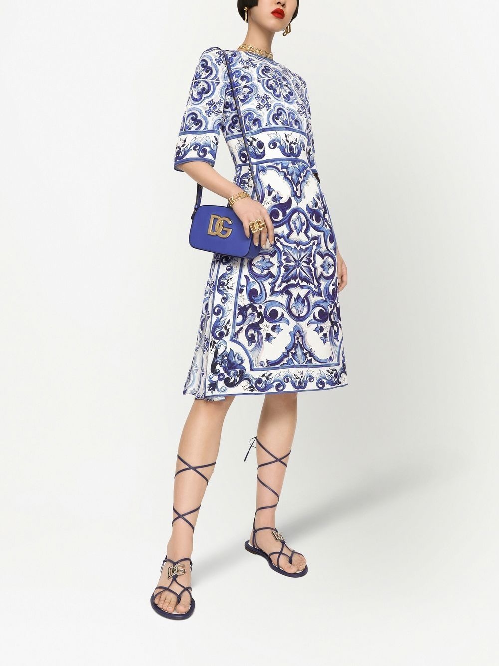 Majolica-print midi dress - 2