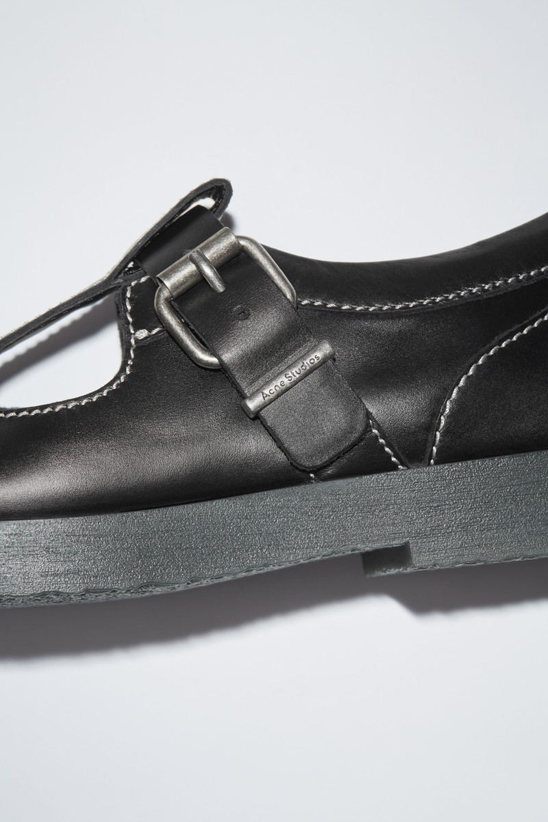 Leather buckle shoes - Black 7