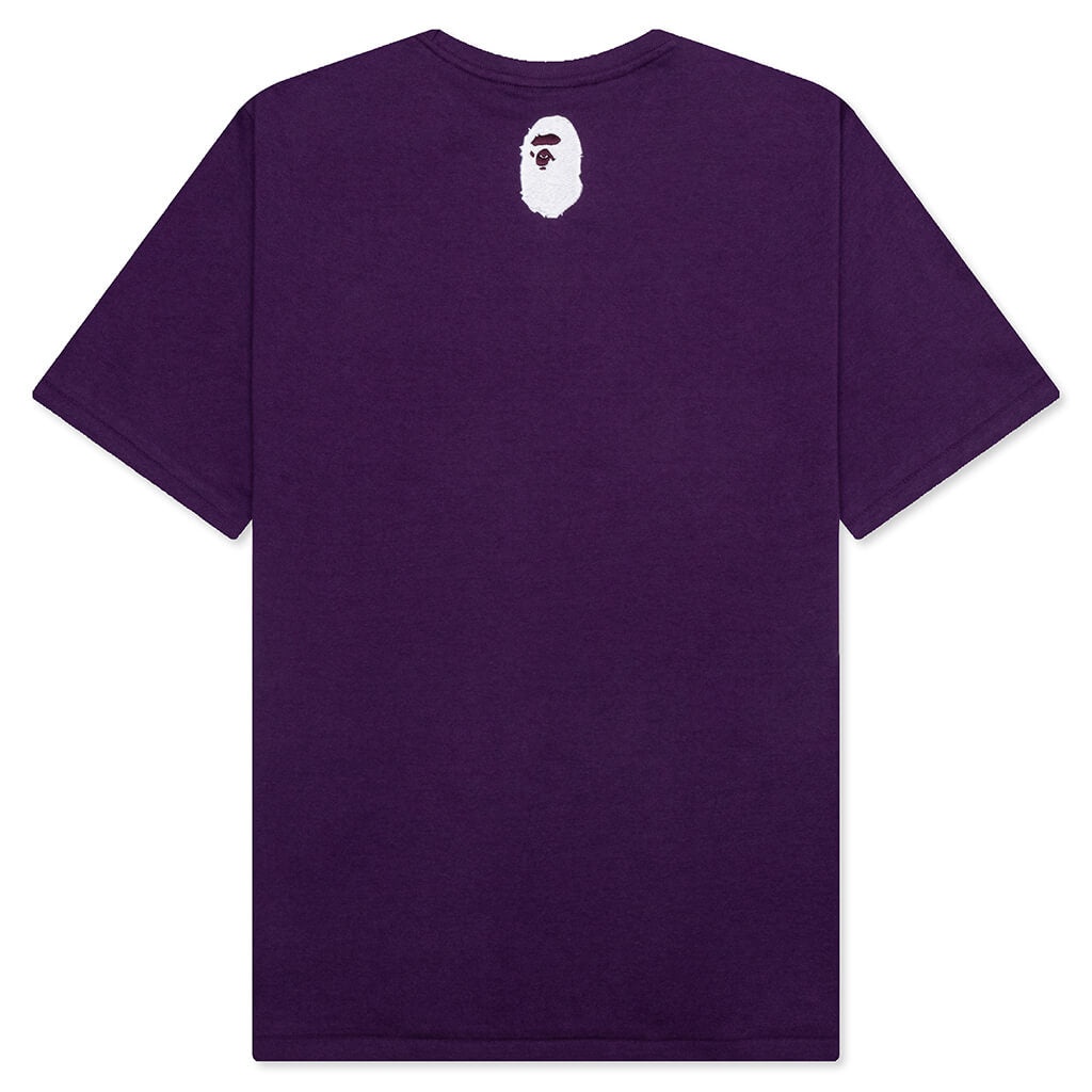 A BATHING APE LOGO TEE - PURPLE - 2