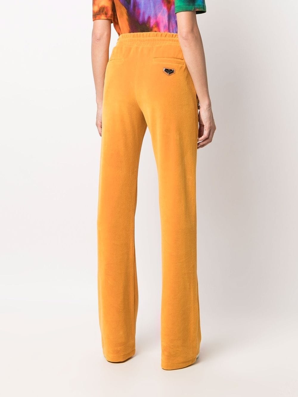 Crystal-Chain velvet track pants - 4
