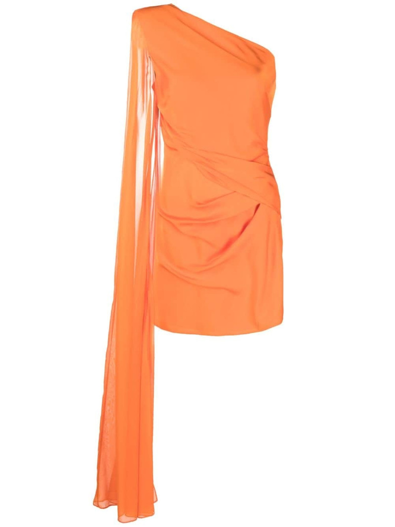 one-shoulder draped-detail dress 1
