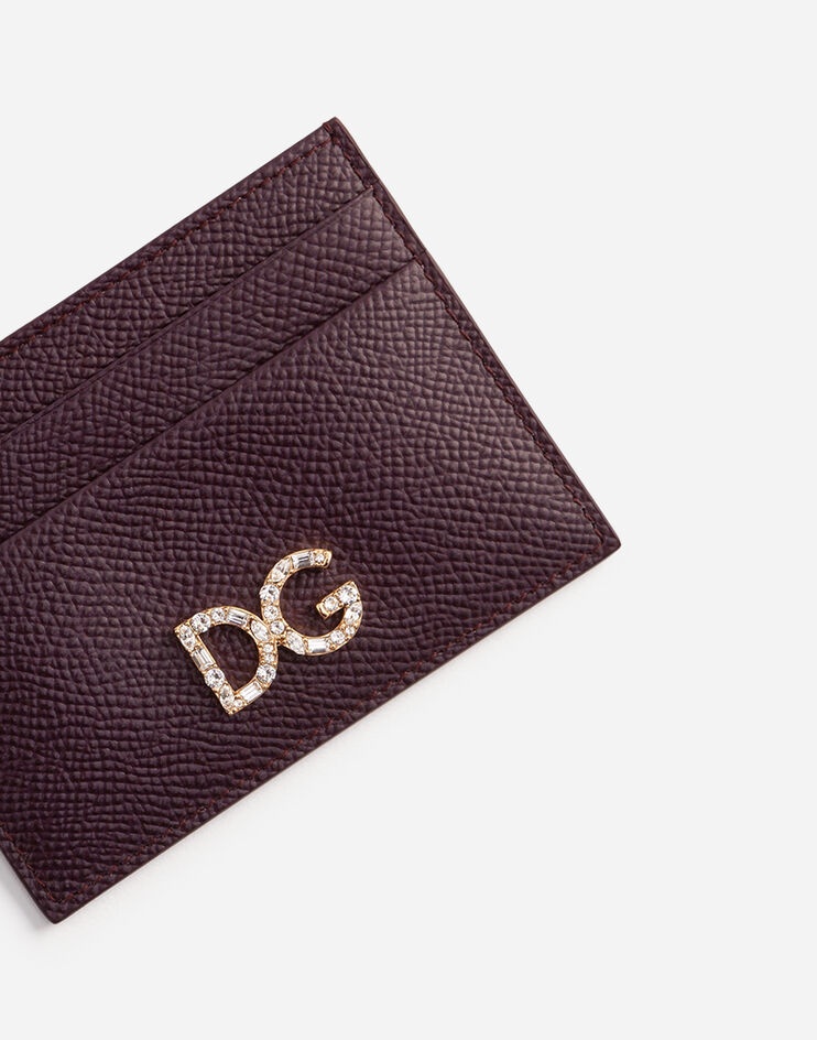 Credit card holder with DG rhinestones in dauphine calfskin - 4