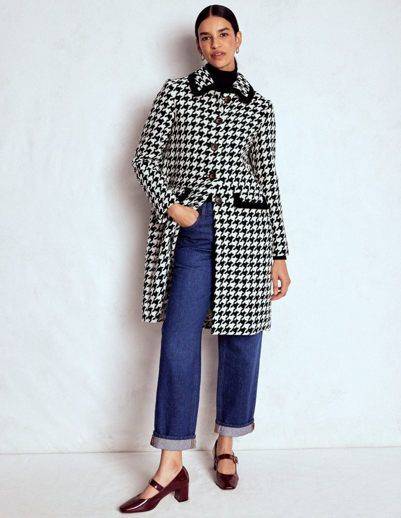 Edinburgh Swing Coat-Black Dogstooth 6