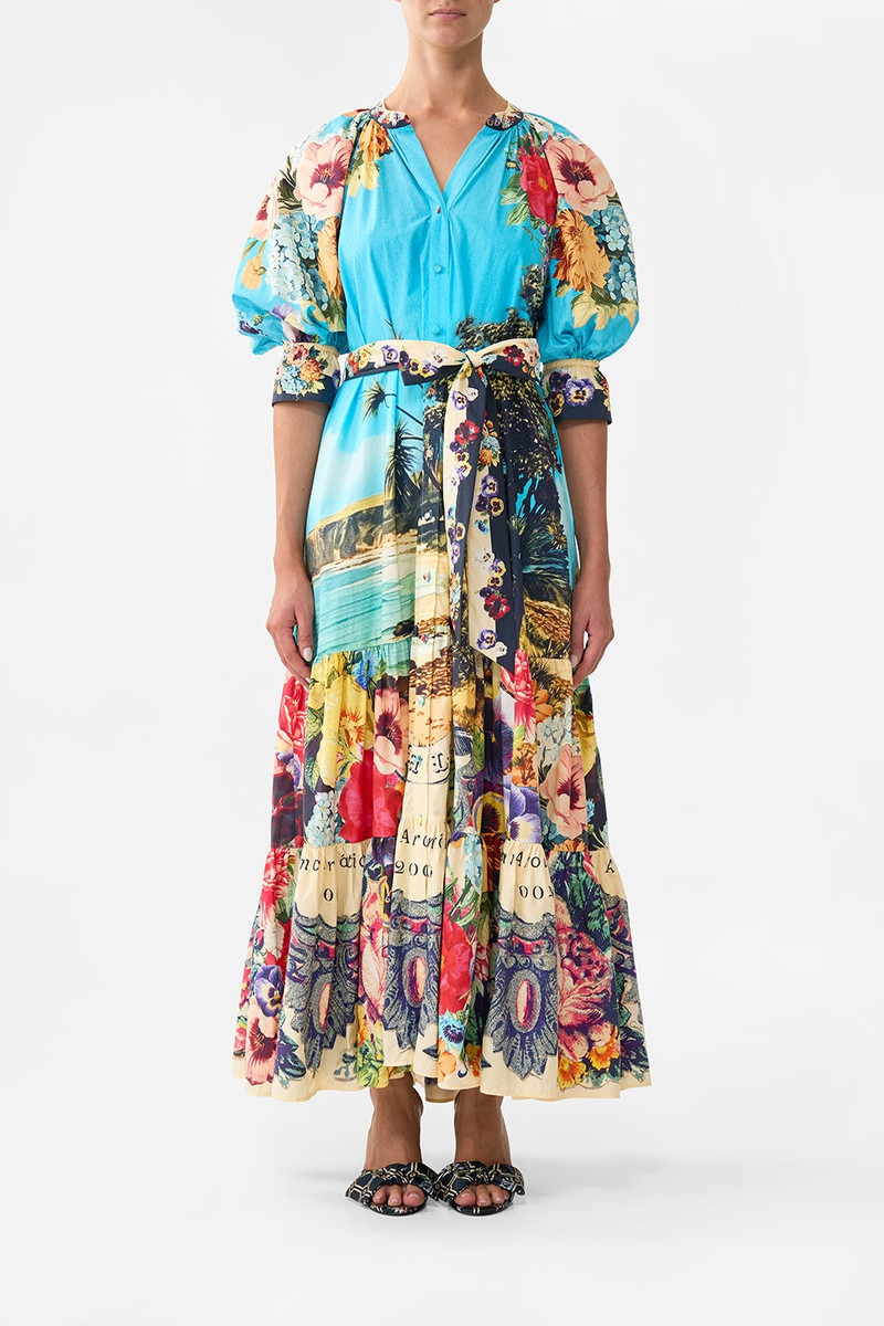 CAMILLA TIERED SHIRT DRESS WITH SHORT SLEEVE outlook