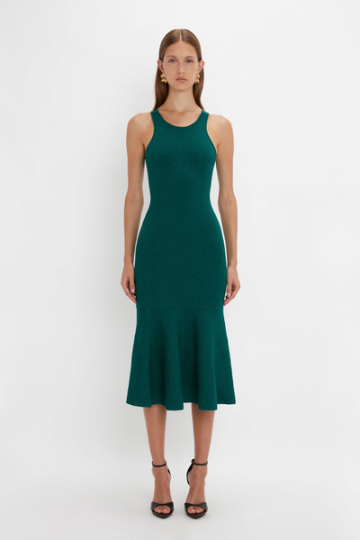 Victoria Beckham VB Body Sleeveless Dress In Lurex Green outlook