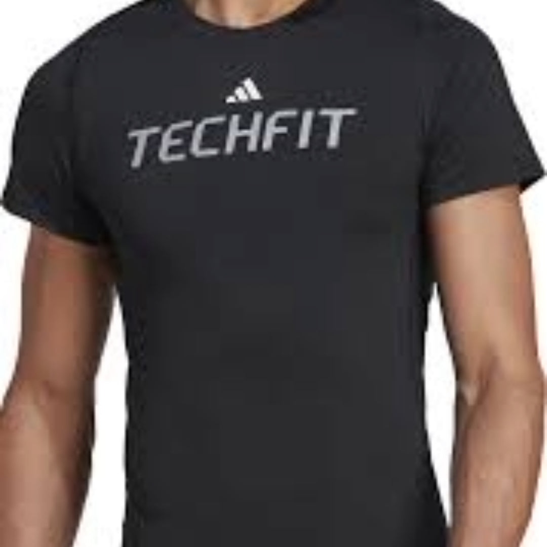 adidas Techfit Graphic T-Shirt Asia Sizing 'Black' HZ9686 - 3