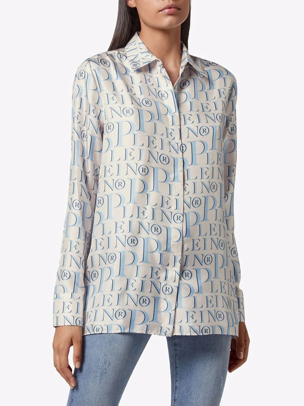 all-over logo-print tailored shirt - 3