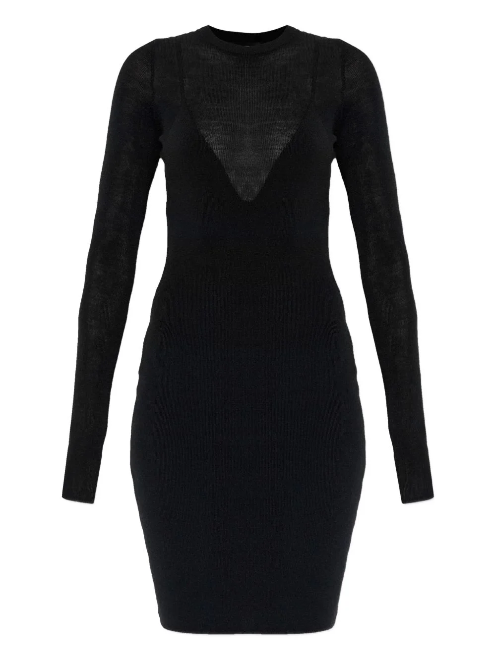 Medusa-detail long-sleeve mini dress - 1