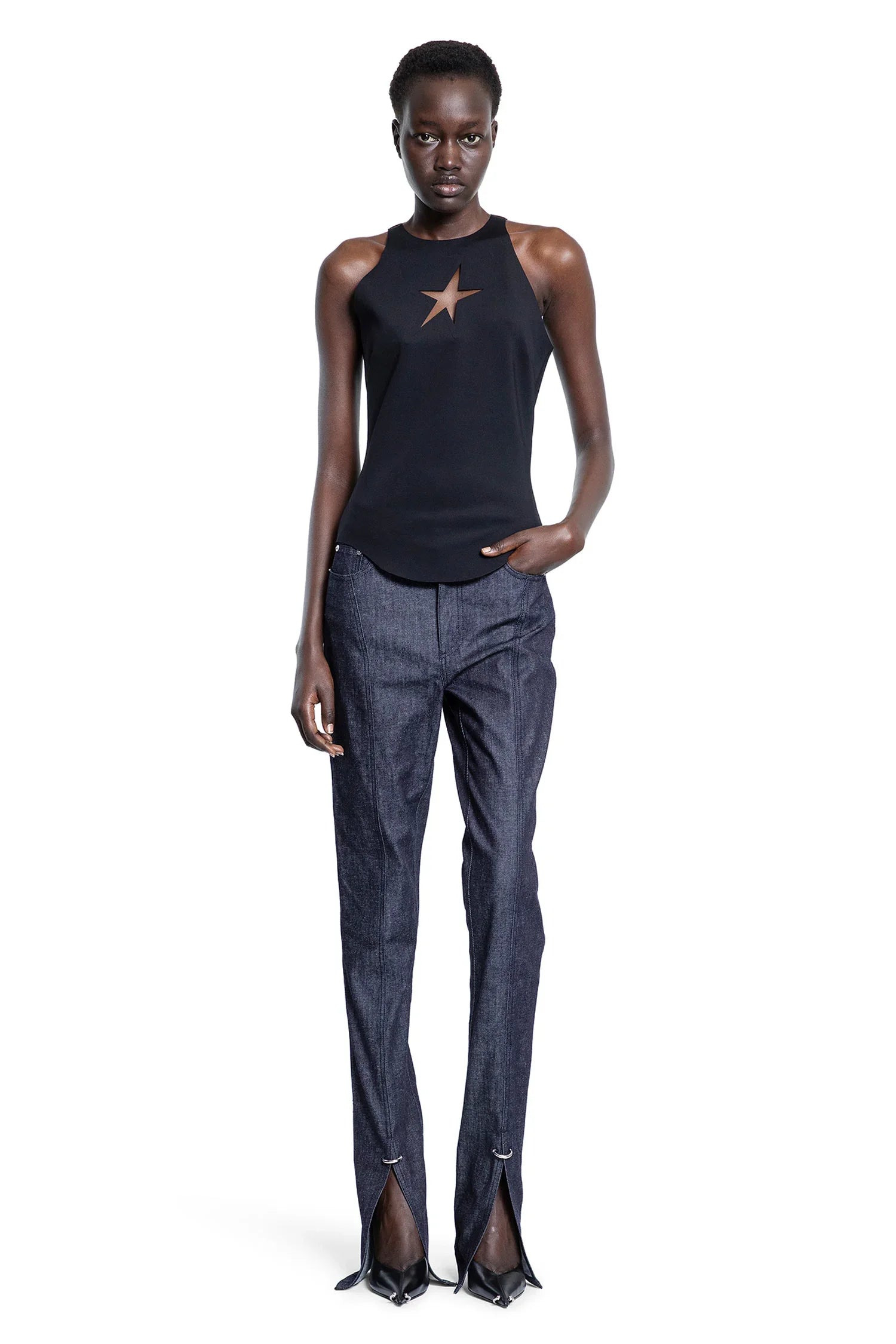 Pierced-Raw-Denim-Skinny-Jeans - 4