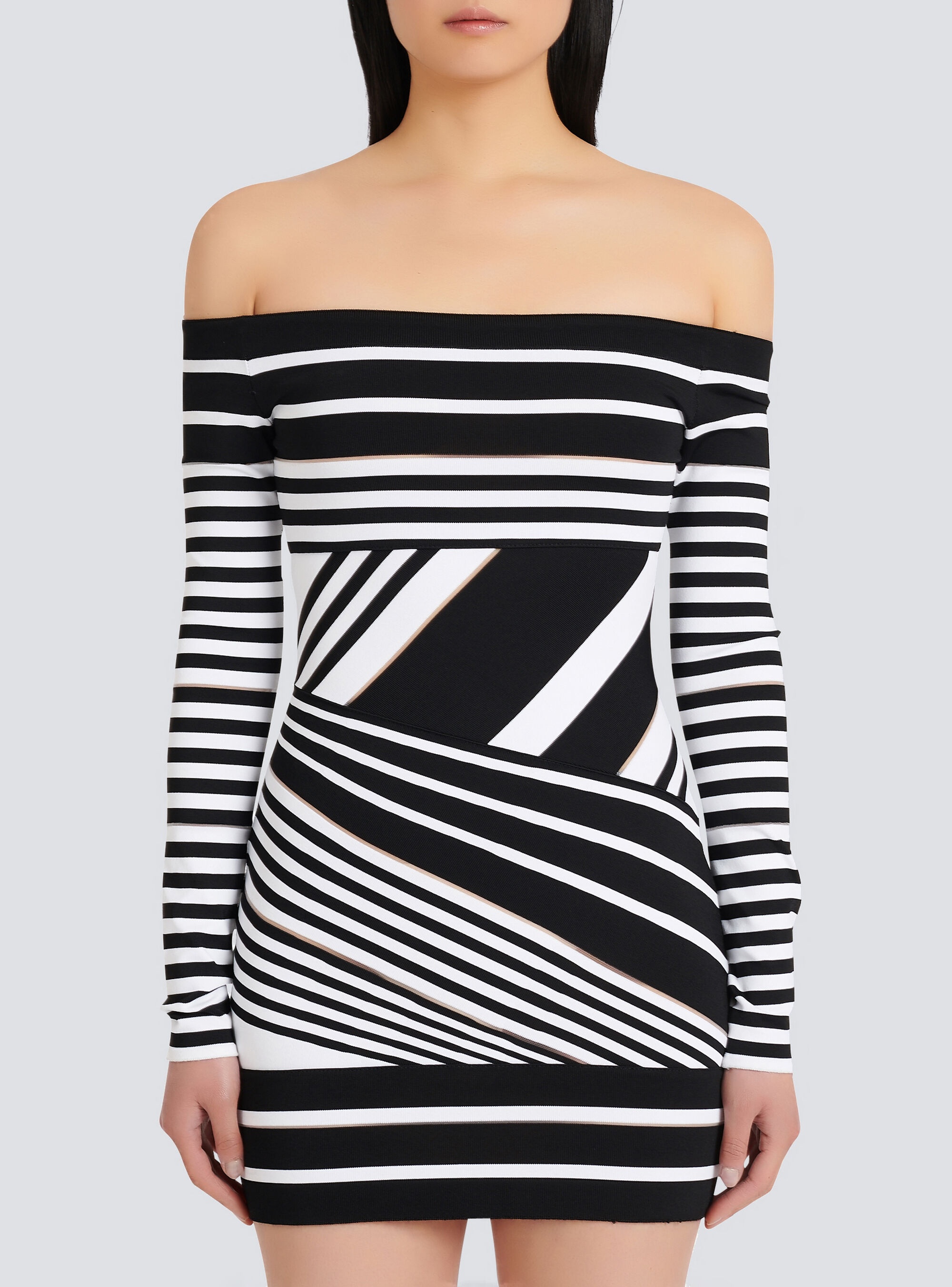 Short striped eco-designed jacquard dress - 6