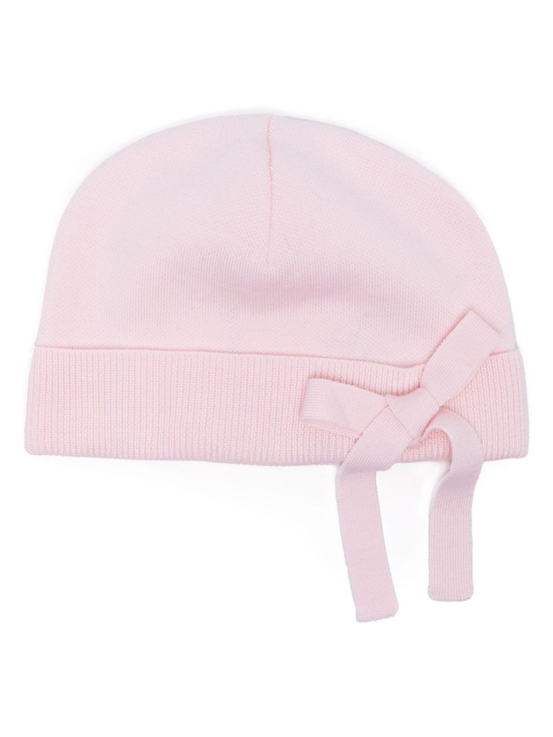 bow-embellished beanie hat 1