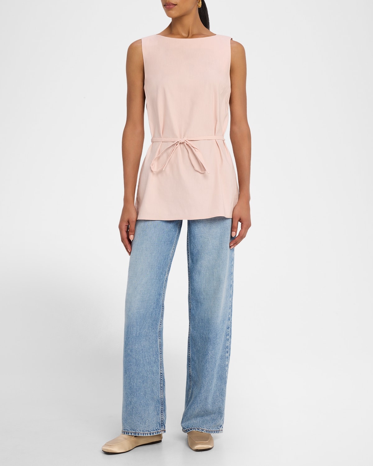 Holland Belted Linen Tunic Top - 2