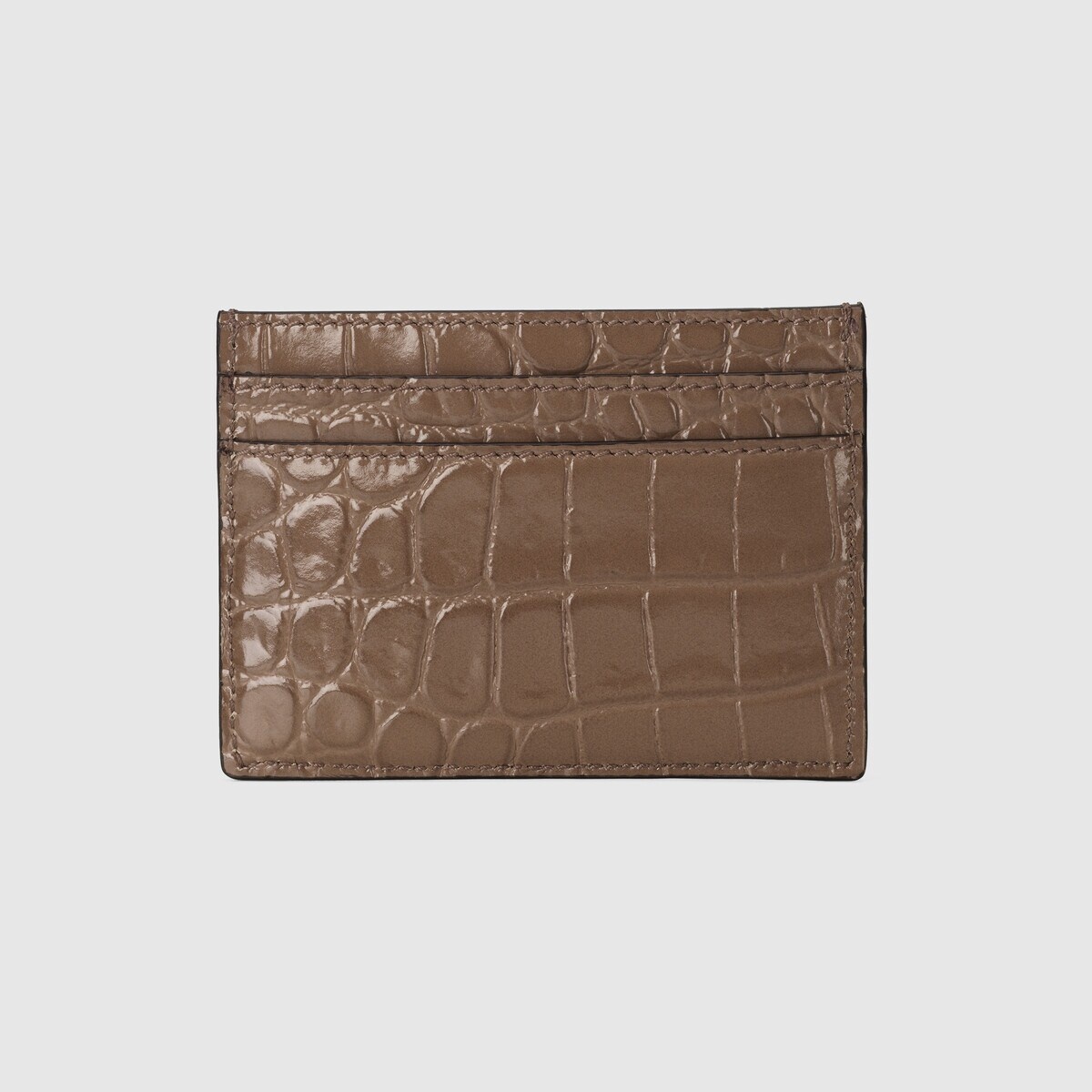 Crocodile card case with Double G - 4
