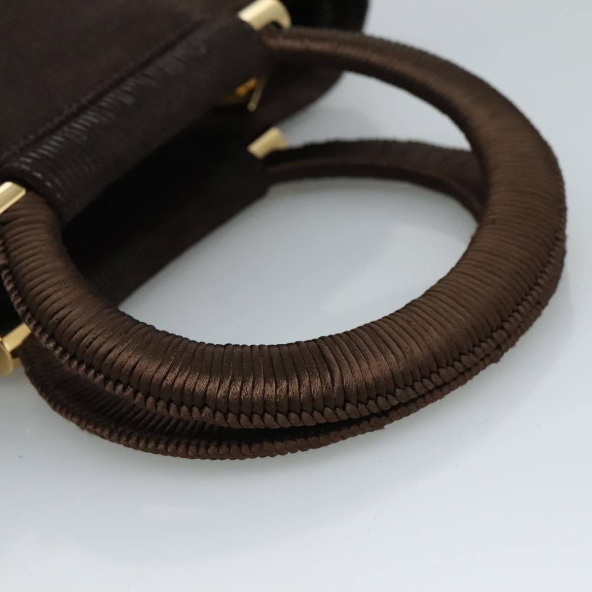CELINE Hand Bag Suede Brown Gold - 7