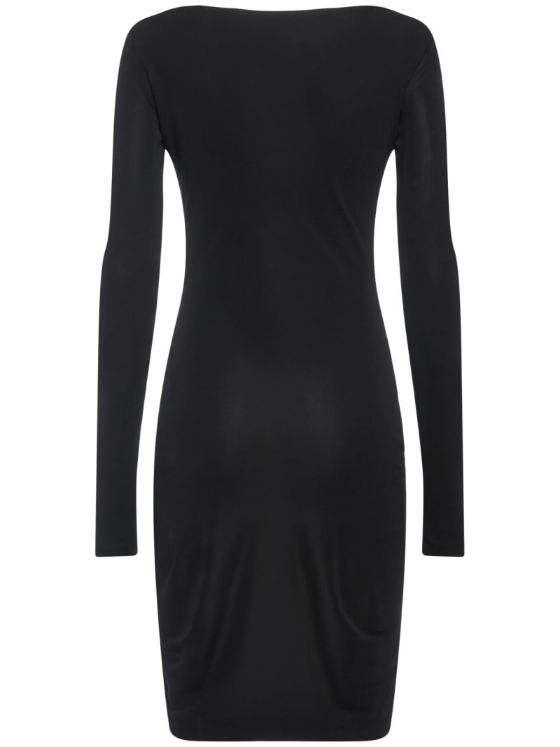 Viscose jersey crepe short dress - 4