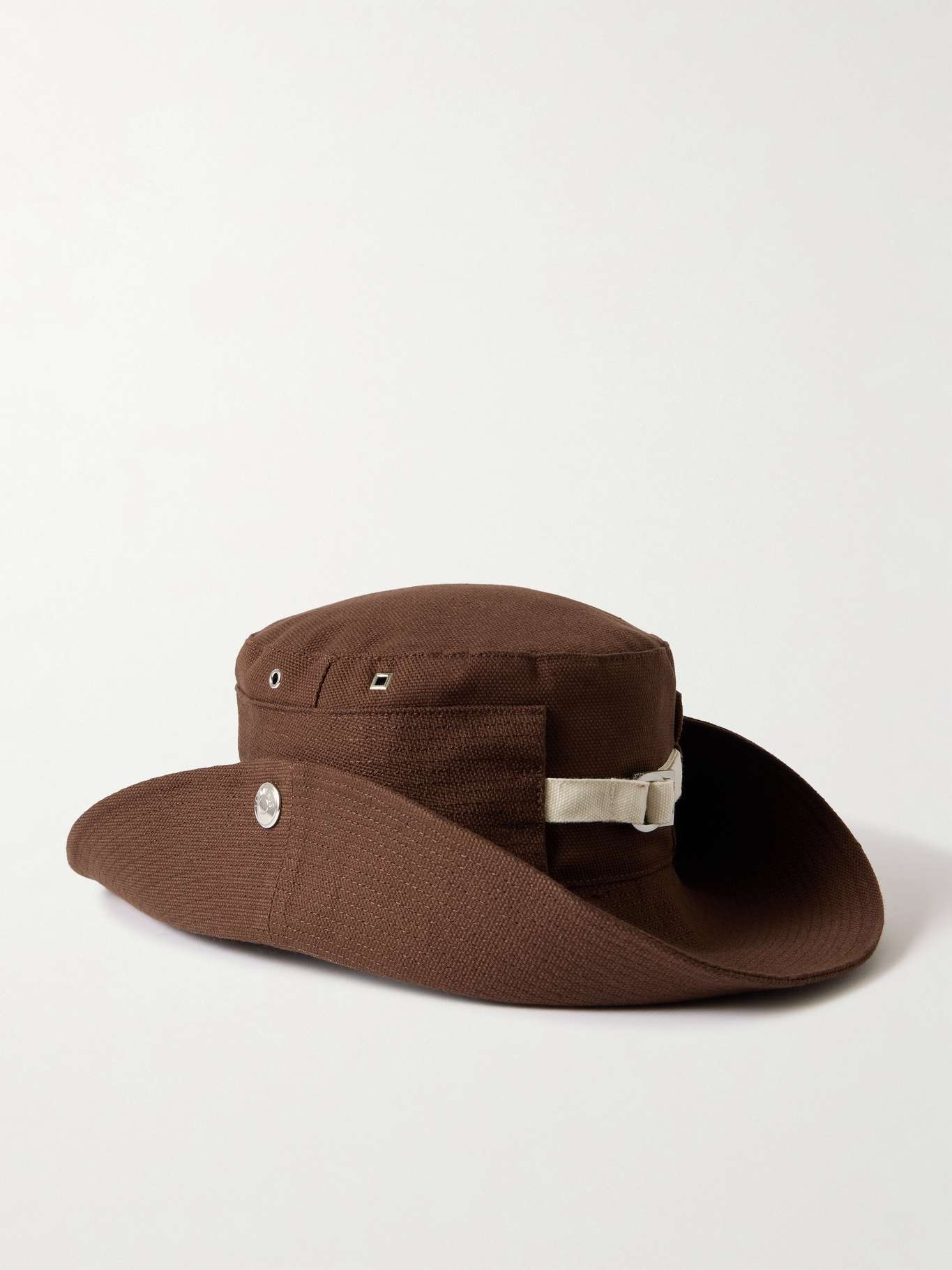 Le Bob De Nimes embellished cotton bucket hat Brown - 2