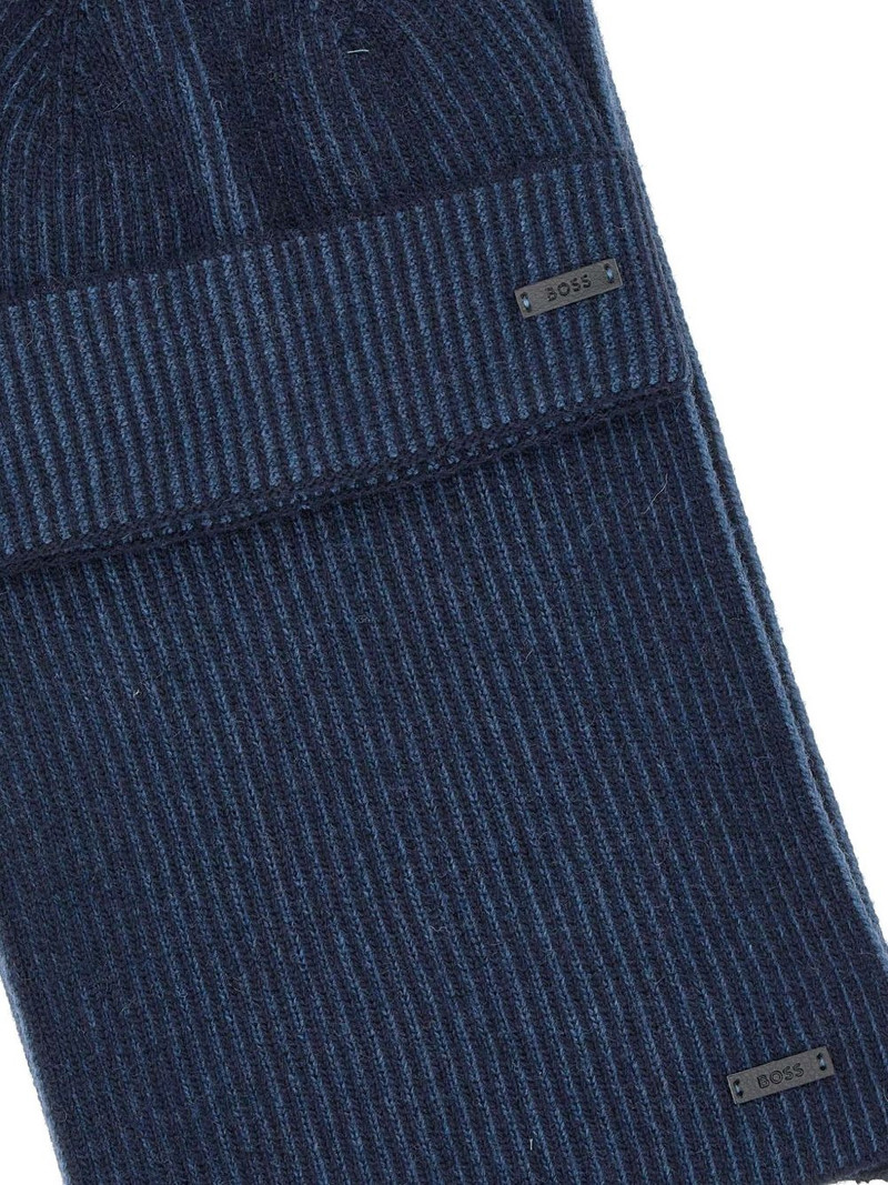 ribbed wool beanie and scarf set 3