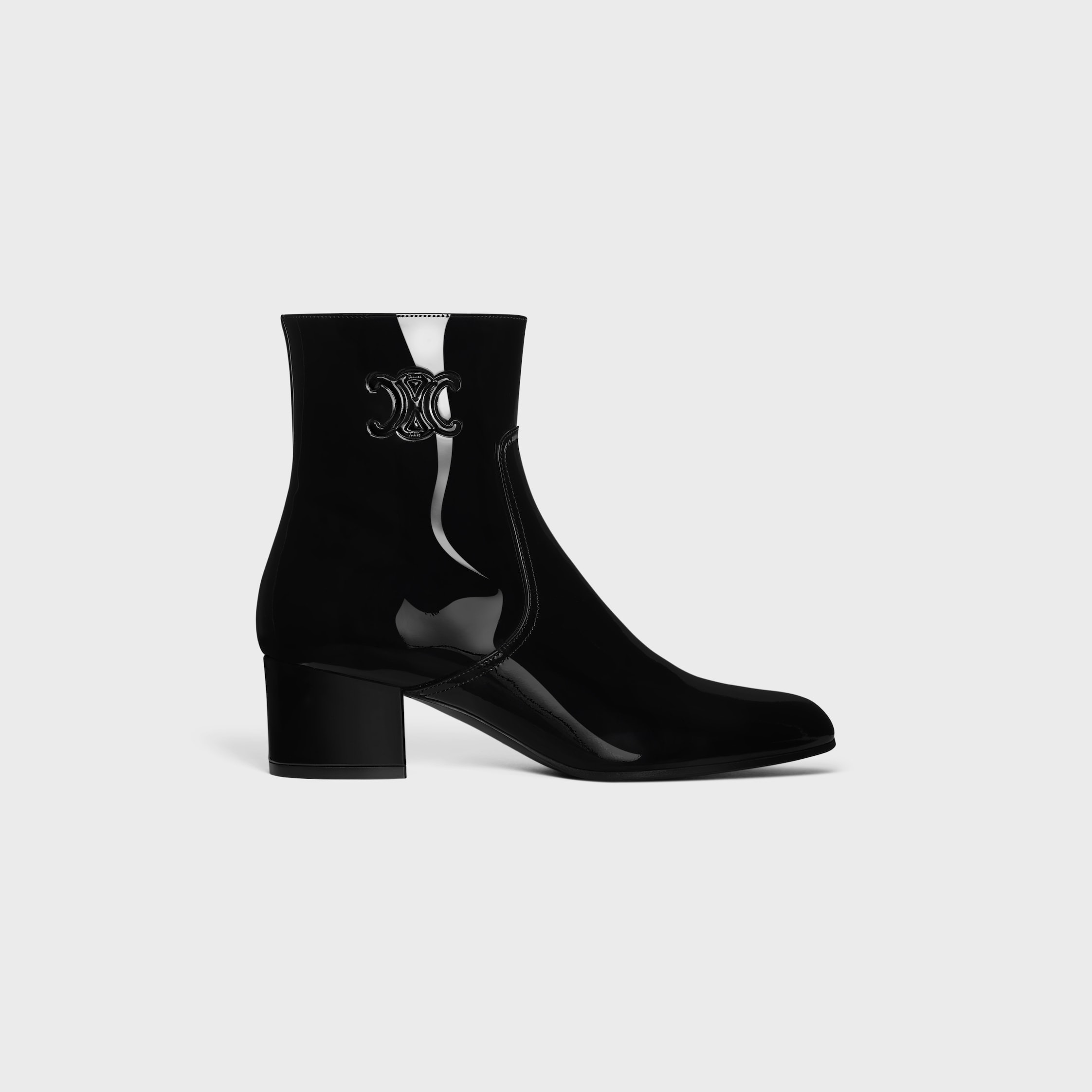 LES BOTTES CELINE TRIOMPHE ZIPPED BOOT in PATENT CALFSKIN - 1