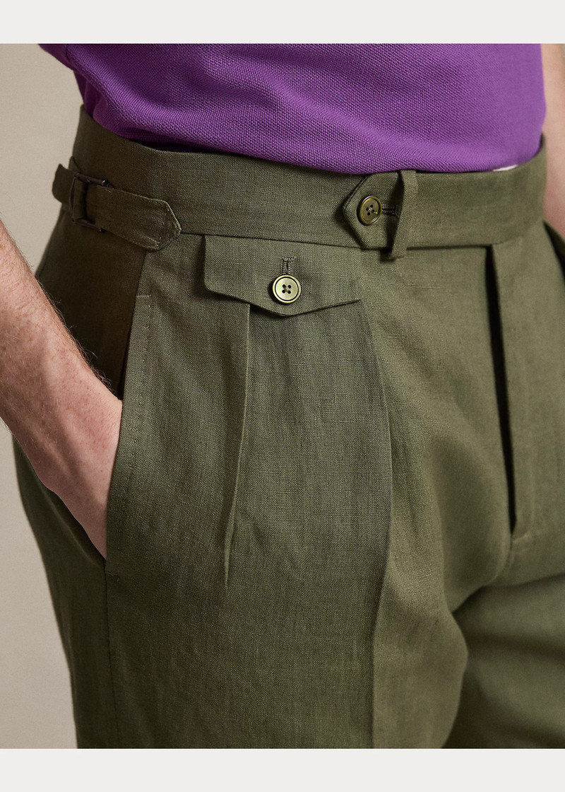Pleated Linen Suit Trouser 5