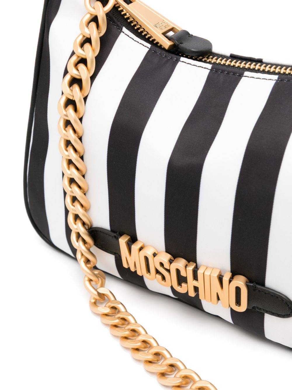 logo-lettering striped shoulder bag - 4