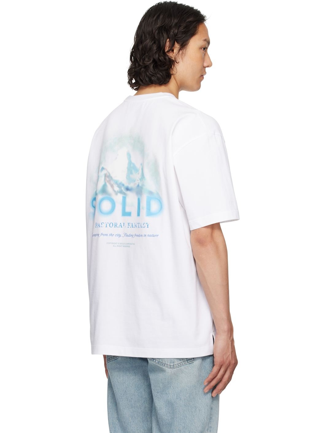 White Snow Mountain Back Logo T-shirt - 3