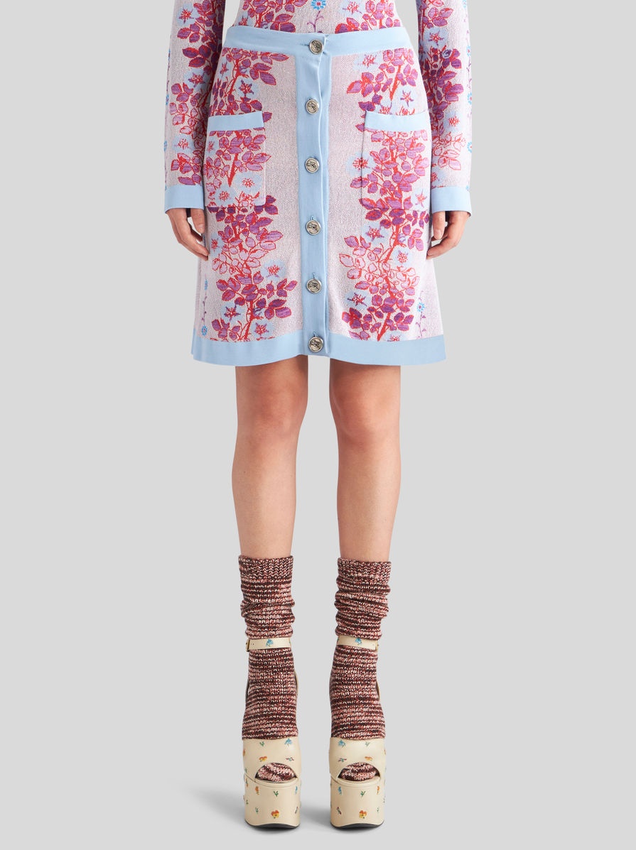 JACQUARD SKIRT WITH PEGASO BUTTONS - 3