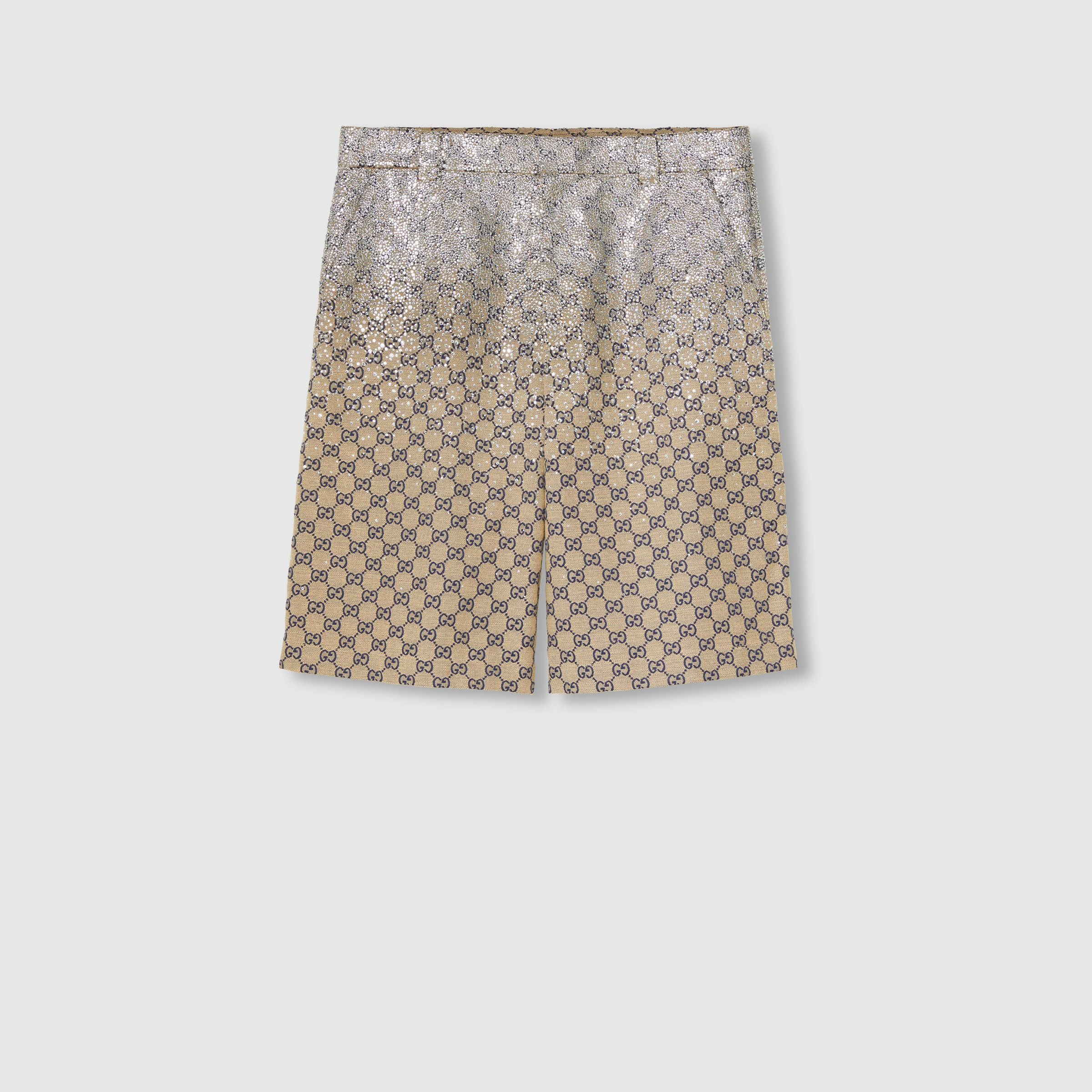 GG canvas shorts with crystals - 1