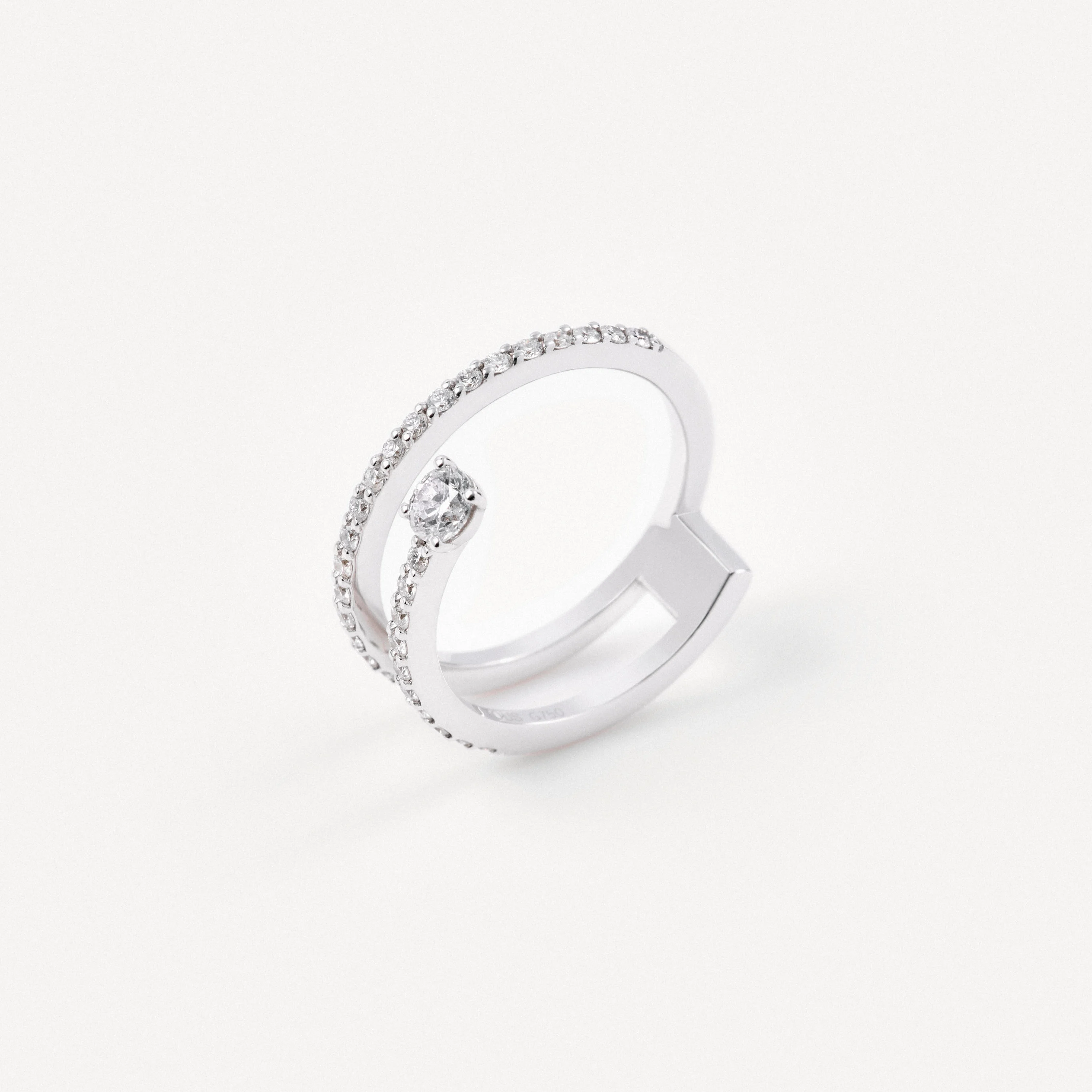 White gold Double ring with diamonds TOUS ATELIER - 1