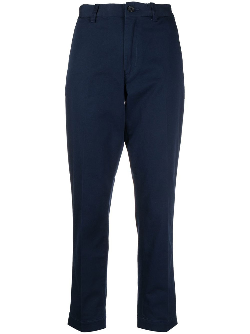 high-waisted slim-fit trousers 1