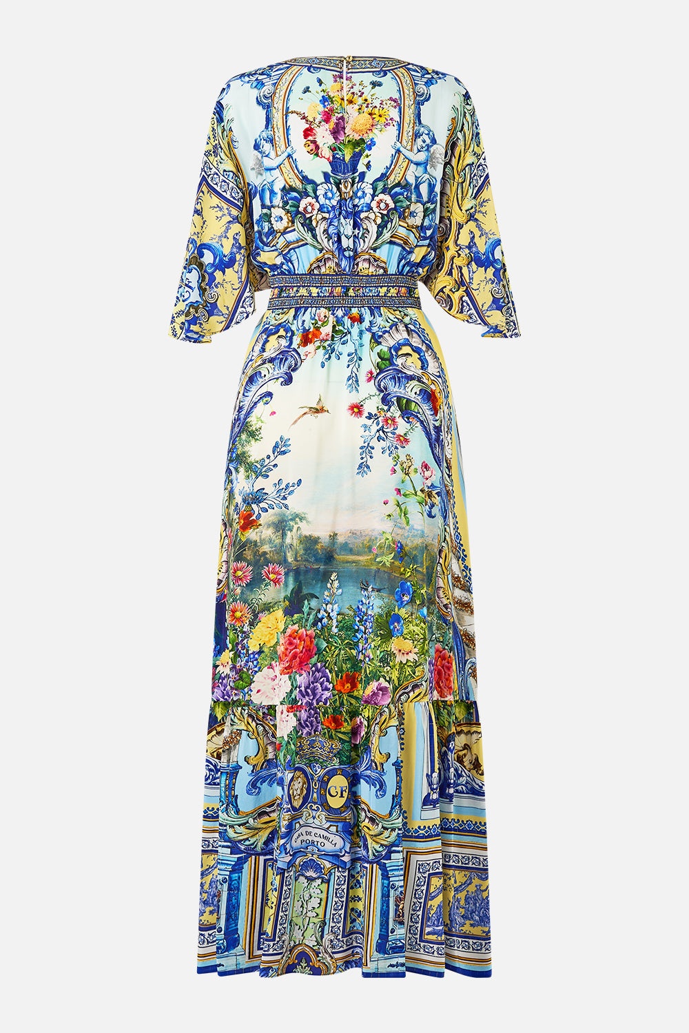 WAISTED DRESS WITH HEM RUFFLE - 7
