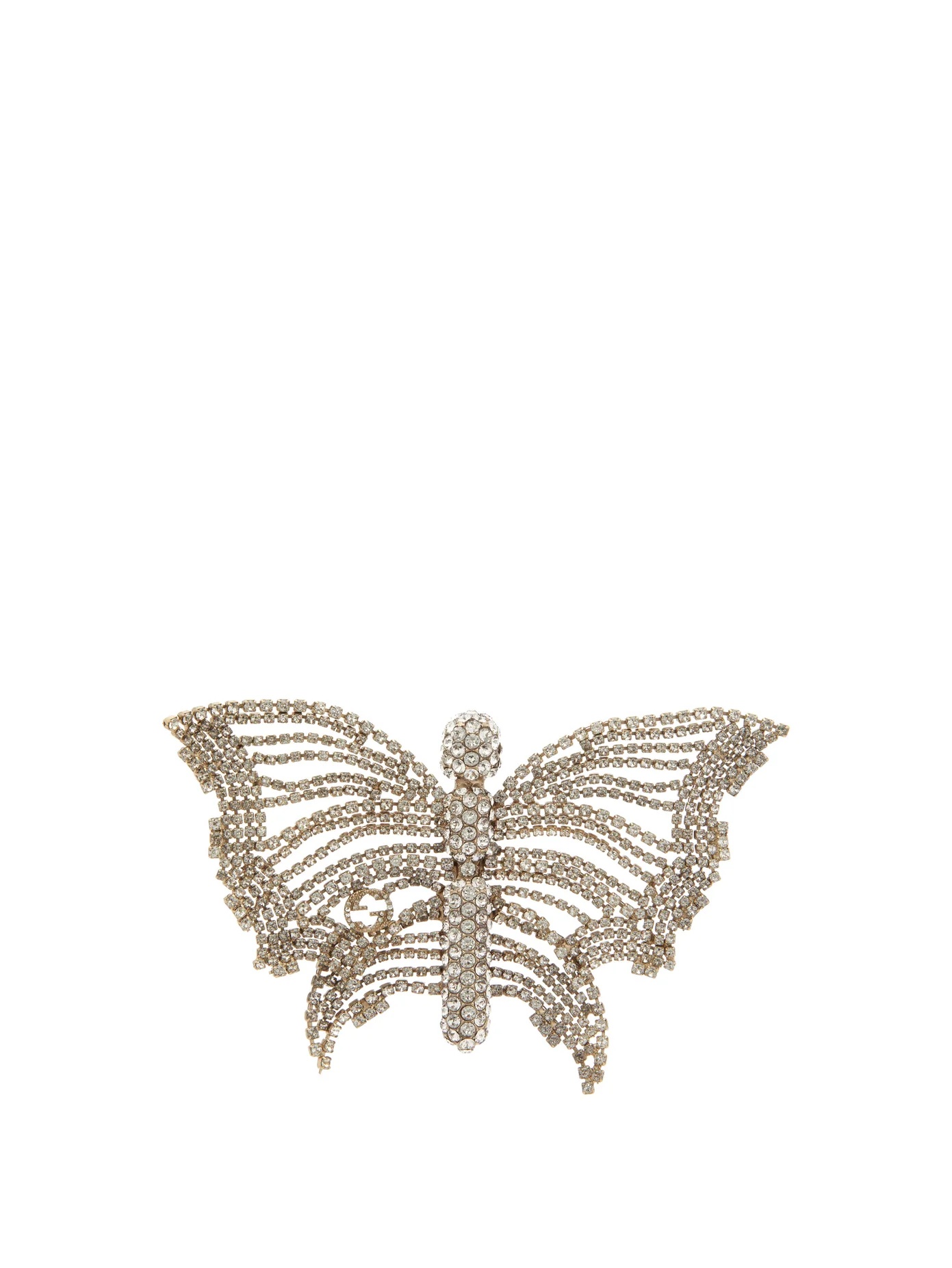 Butterfly crystal-embellished brooch - 1