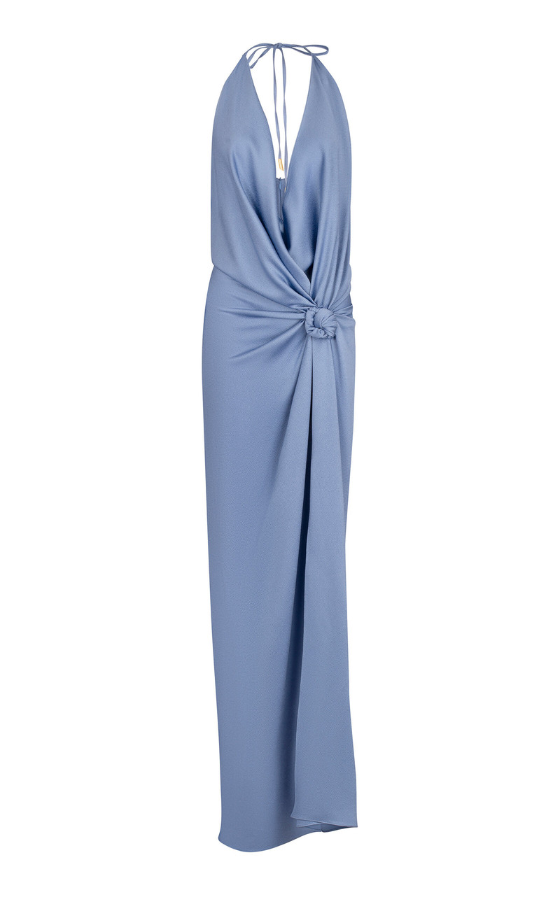 Torgiano Knot-Detailed Gown light blue 1